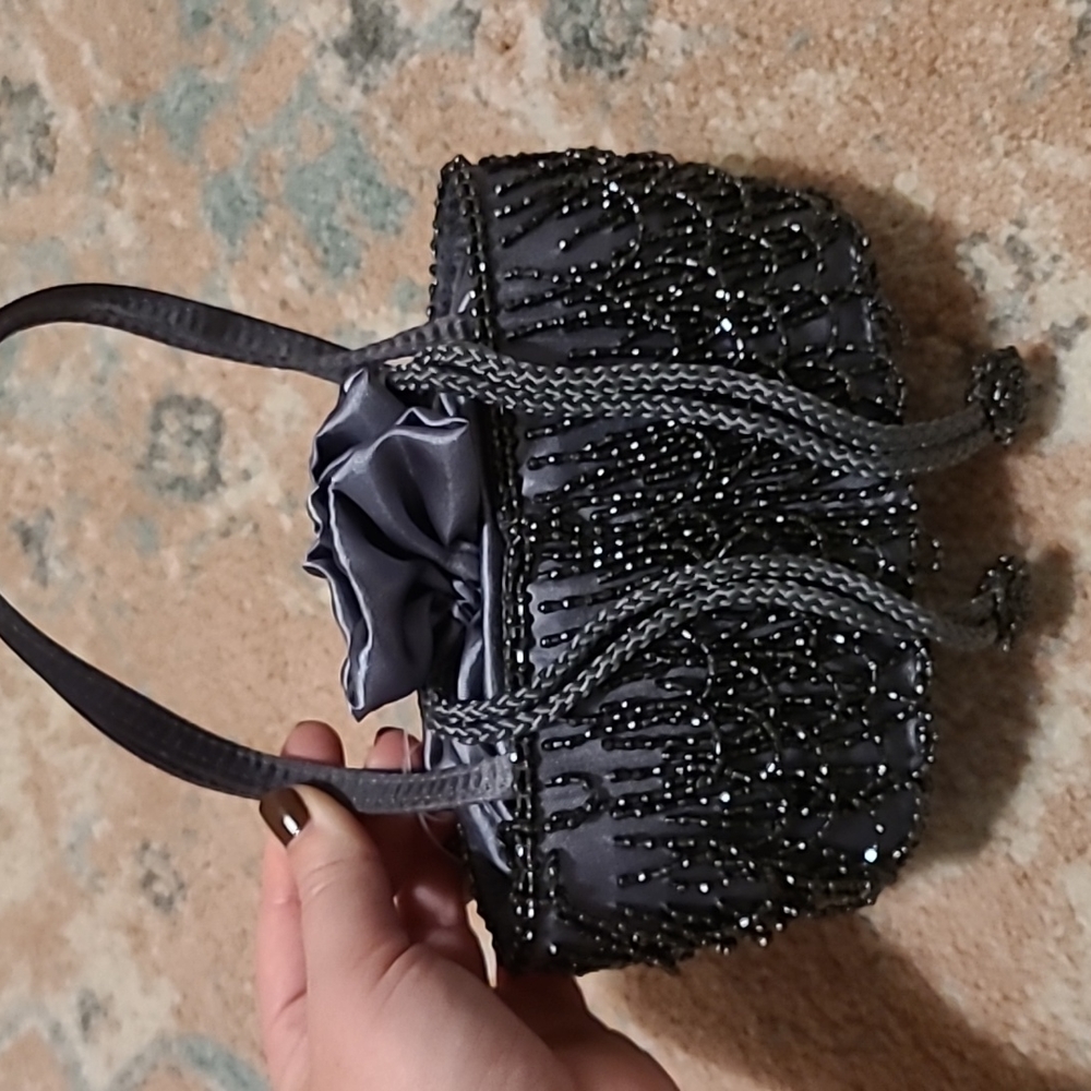 Navy blue embellished evening bag new with tags